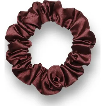 MURU Úzká saténová scrunchie gumička - Vínová