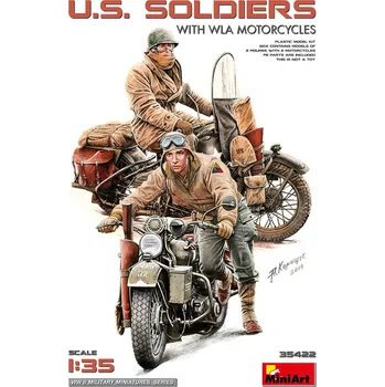 Plastikový model 1/35 US Soldiers w/ WLA Motorcycles (2 fig.)