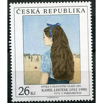 Poštovní známka Česká pošta (2012) č. 746 ** - Česká republika - Umění 2012, K. Lhoták - Dívka s dlouhými vlasy