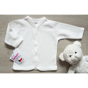 Kojenecká bunda AMÁLKA Bavlněný kabátek ažurový vzor, smetanový Velikost: 62