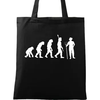 Bavlněná taška Evoluce farmáře (Barva: Černá)