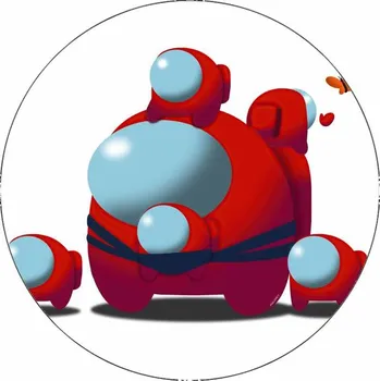 Jedlá dekorace na dort Jedlý papír Among Us postavičky 19,5 cm