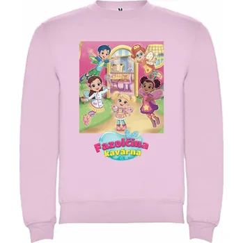 Dívčí mikina Dívčí mikina přes hlavu Fazolčina Kavárna Barva: Světle růžová, Velikost: 122/128 - 7/8let