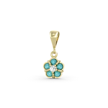 Přívěsek SOLUNA CAROLIN zlatý dětský přívěsek se zirkony a modrými kameny žluté zlato