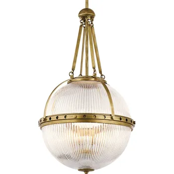 KICHLER Kulaté závěsné světlo Aster, mosaz mosaz, průhledná 3 x 60 W - Doprava zdarma