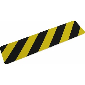 Výstražná páska Černo-žlutá korundová protiskluzová páska (pás) pro nerovné povrchy FLOMA Conformable Hazard - 15 x 61 cm tloušťka 1,1 mm (80081162) FLOMAT
