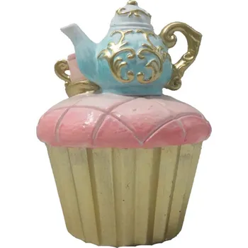 Vánoční dekorace Dekorace Cupcake s konvičkou - 8*11 cm