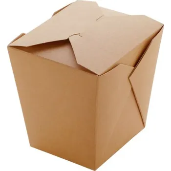 Jednorázové nádobí VIBAL Box na nudle hranatý KRAFT 750ml 50ks/9bal