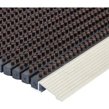 Rohožka Hnědá venkovní čistící kartáčová vstupní rohož FLOMA Outline - 40 x 60 x 2,2 cm (81715197) FLOMAT