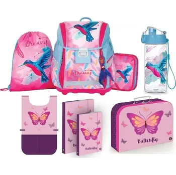 Školní batoh Karton P+P Školní sada set 8ks PREMIUM LIGHT Kolibřík s batohem, vhodný i pro prvňáčky AKCE