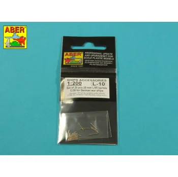 Cizojazyčná kniha Aber Models 1/200 Set of 20 pcs 20 mm L/65 barrels C/38 for German ships