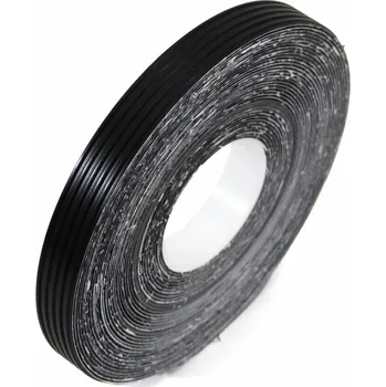 Výstražná páska Černá gumová ochranná protiskluzová páska FLOMA Ribbed - 18,3 m x 2,5 cm a tloušťka 1,7 mm (80081233) FLOMAT