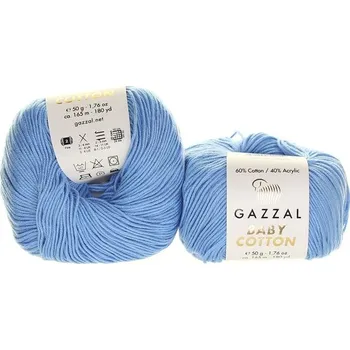 Příze Příze Baby Cotton, 3423, nebeská modrá