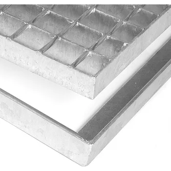 Rohožka Kovová ocelová čistící venkovní vstupní rohož bez gumy bez pracen ze svařovaných podlahových roštů FLOMA Galva - 43 x 51,5 x 3,5 cm (00060009) FLOMAT