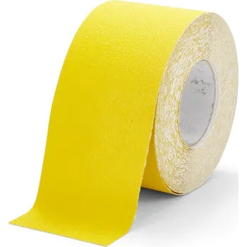 Výstražná páska Žlutá korundová snímatelná protiskluzová páska FLOMA Standard Removable - 18,3 m x 10 cm a tloušťka 0,7 mm (80081229) FLOMAT