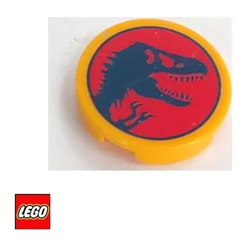 Stavebnice LEGO LEGO® Potištěné dílky LEGO Jurassic World Logo 2x2 Potištěná Kruhová Dlaždice / Tyrannosaurus 14769pb463