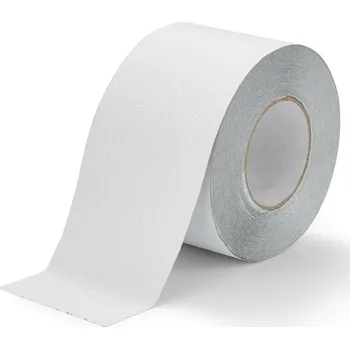 Výstražná páska Bílá korundová protiskluzová páska FLOMA Standard - 18,3 m x 10 cm a tloušťka 0,7 mm (80081045) FLOMAT