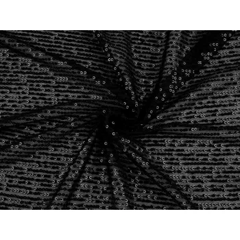 Oděvní flitrový úplet pružný Ø3 mm, barva 4 černá