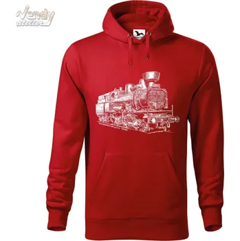 Pánská mikina Mikina - Parní lokomotiva 434.0170 - Čtyřkolák Barva: Červená (07), Velikost: S, Střih: Pánské