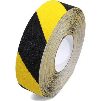 Výstražná páska Černo-žlutá korundová protiskluzová páska FLOMA Super Hazard - 18,3 x 5 cm tloušťka 1 mm (80081092) FLOMAT