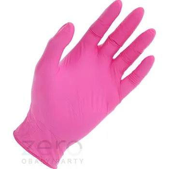 Jednorázový oděv Rukavice jednorázové nitrilové (L) - růžové