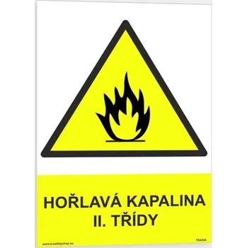 Traiva s.r.o. Hořlavá kapalina II. třídy Verze: Samolepka 210 x 297 mm (A4) tl. 0.1 mm - Kód: 08174