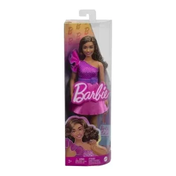 barbie fashionistas – módní panenka v růžových šatech s volánem