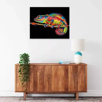 Diamantové malování Sada na diamantové malování – duhový chameleon