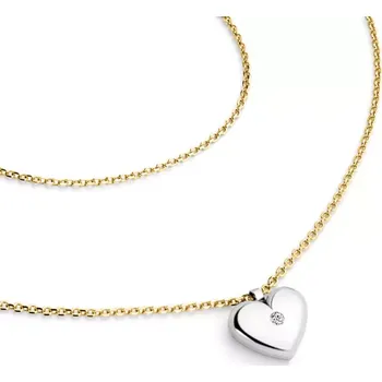 Náhrdelník Dámský náhrdelník žluté zlato 585/1000 přírodní diamant 0.012 ct G/SI srdce 140019-NH02-ZLB-DIA délka 45 cm