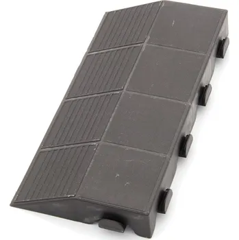 Hnědý plastový nájezd "samec" pro terasovou dlažbu Linea Combi - 40 x 20,5 x 4,8 cm (80070062) FLOMAT