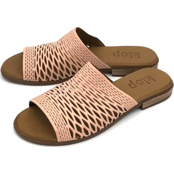 Dámské pantofle Dámské kožené pantofle 130-SB-03 Klop pudrová Barva: pudrová, Velikost: 40