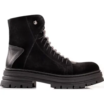 Dámská treková obuv Černé dámské kožené workery 23-SSH5652B Velikost: 38