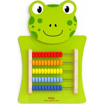 Dětské počítadlo VIGA Žába dřevěné počítadlo 36 x 4,5 x 55 cm