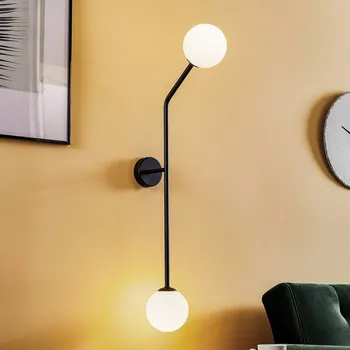 Lampička ALDEX Nástěnné světlo Pure, dvouramenné, černé, vertikální - Ø koule 20 cm černá, bílá matná 2 x 40 W - Doprava zdarma