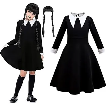 Karnevalový kostým FunCo Wednesday classic s parukou 116-122 M