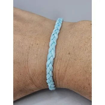 Náramek Náramek - Hedvábný cop světle modrý 19 cm