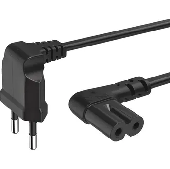 Kabel Kabel Hama napájecí, kolmé euro vidlice, 1,5 m - černý