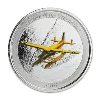 1 unce stříbrná mince EC8 St. Vincent & The Grenadines - Seaplane 2018 coloriert