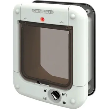 BRAVSON GROUP s.r.o. Dvířka pro kočky na mikročip KERBL CAT MATE, 4-cestná, bílá + Past na myši dřevěná v hodnotě 29,-