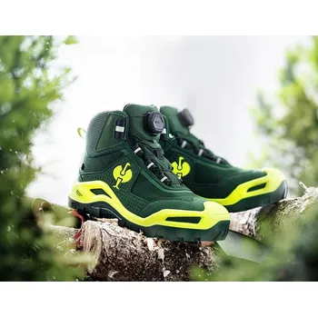 Pracovní obuv Bezpečnostní pracovní obuv ocelové čepice S3 e.s. Kastra II mid velikost 44 zelená/výstražná žlutá Strauss