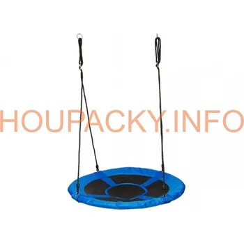 Dětská houpačka Houpačka hnízdo látkové kruhové modro-černé