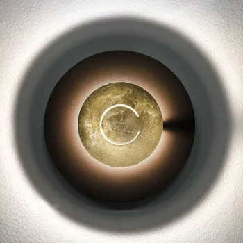 Lampička Knikerboker DoppioZero nástěnné, kávová/pozlacená kávově hnědá, lístkové zlato LED 16 W celkem - Doprava zdarma