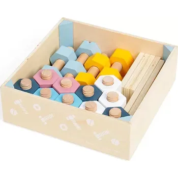 Dřevěná hračka Bigjigs Přepravka matic a šroubů