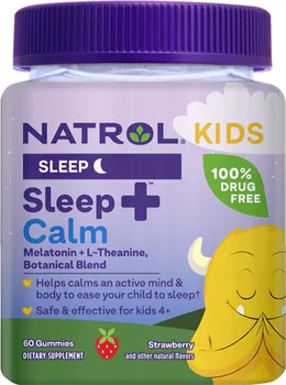 Přípravek na podporu paměti a spánku Natrol Kids Sleep + Calm Melatonin jahoda 60 žvýkacích tbl.