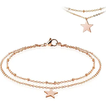 Náramek Šperky4U Dámský zlacený ocelový náramek na nohu - RN1150