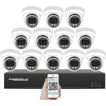Kompletní kamerový systém PoE IP 12 kamerový set XM-1209B 4MPx, CZ menu