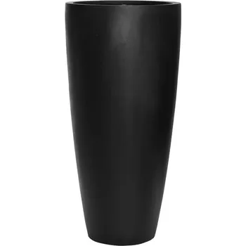 Květináč Pottery Pots Venkovní květináč kulatý Dax XL, Black (barva černá), kolekce Natural, kompozit Fiberstone, průměr 47 cm x v 100 cm, objem cca 128 l