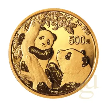 30 gramů zlatá mince China Panda 2021