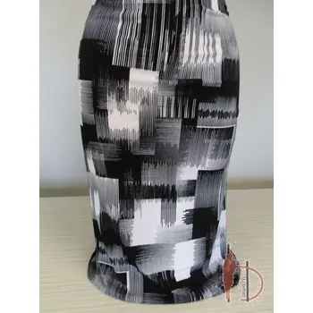 Dámská sukně Sukně SAŠA, Barva Bílá s černým tiskem, Velikost XL48, Materiál 98% Polyester 2% Lycra