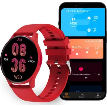 Chytré hodinky Ksix Core chytré hodinky, AMOLED 1,43", IP67,červené
